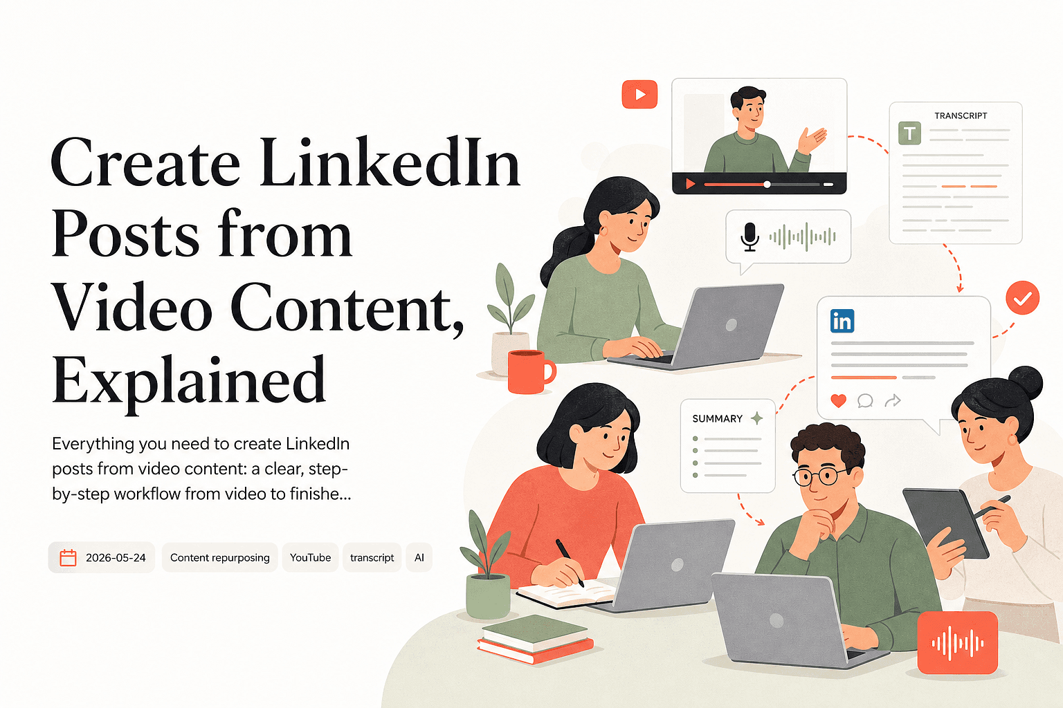 Video to LinkedIn - Transkripe blog thumbnail