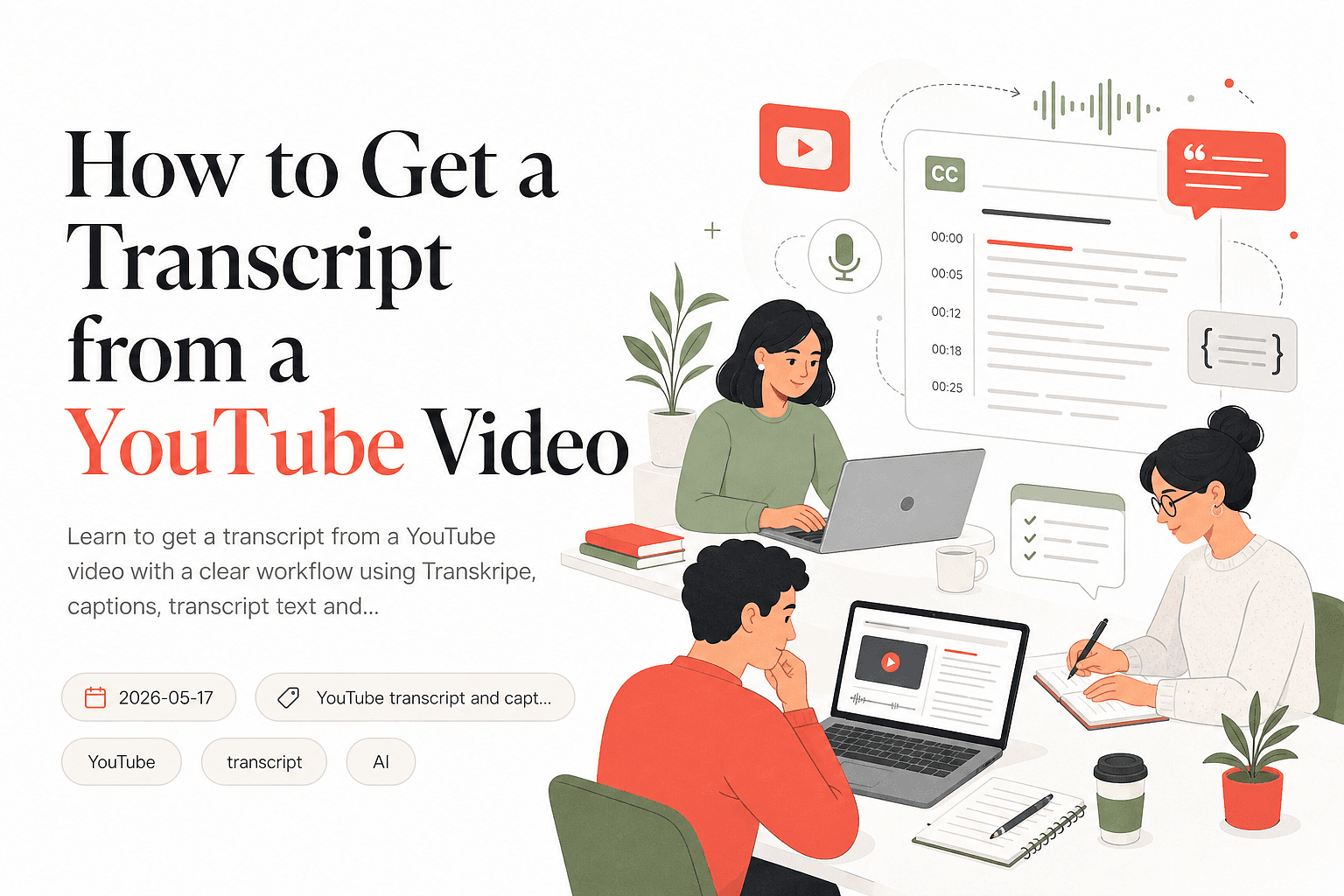 Get YouTube Transcripts - Transkripe blog thumbnail