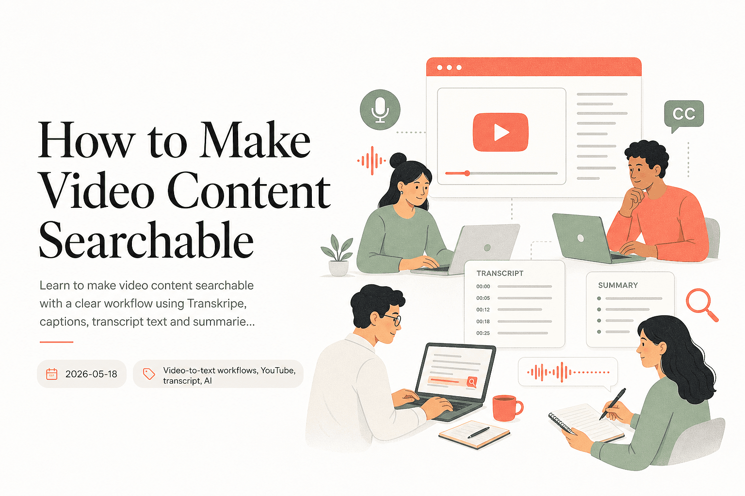 Searchable Video - Transkripe blog thumbnail