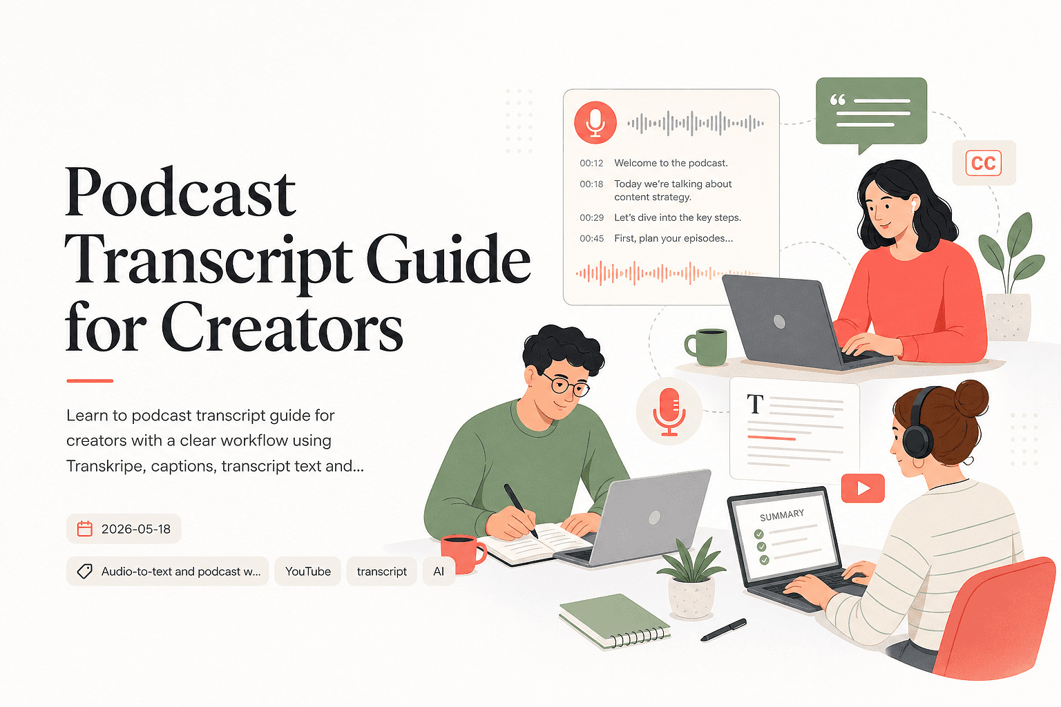 Creator Podcast Guide - Transkripe blog thumbnail
