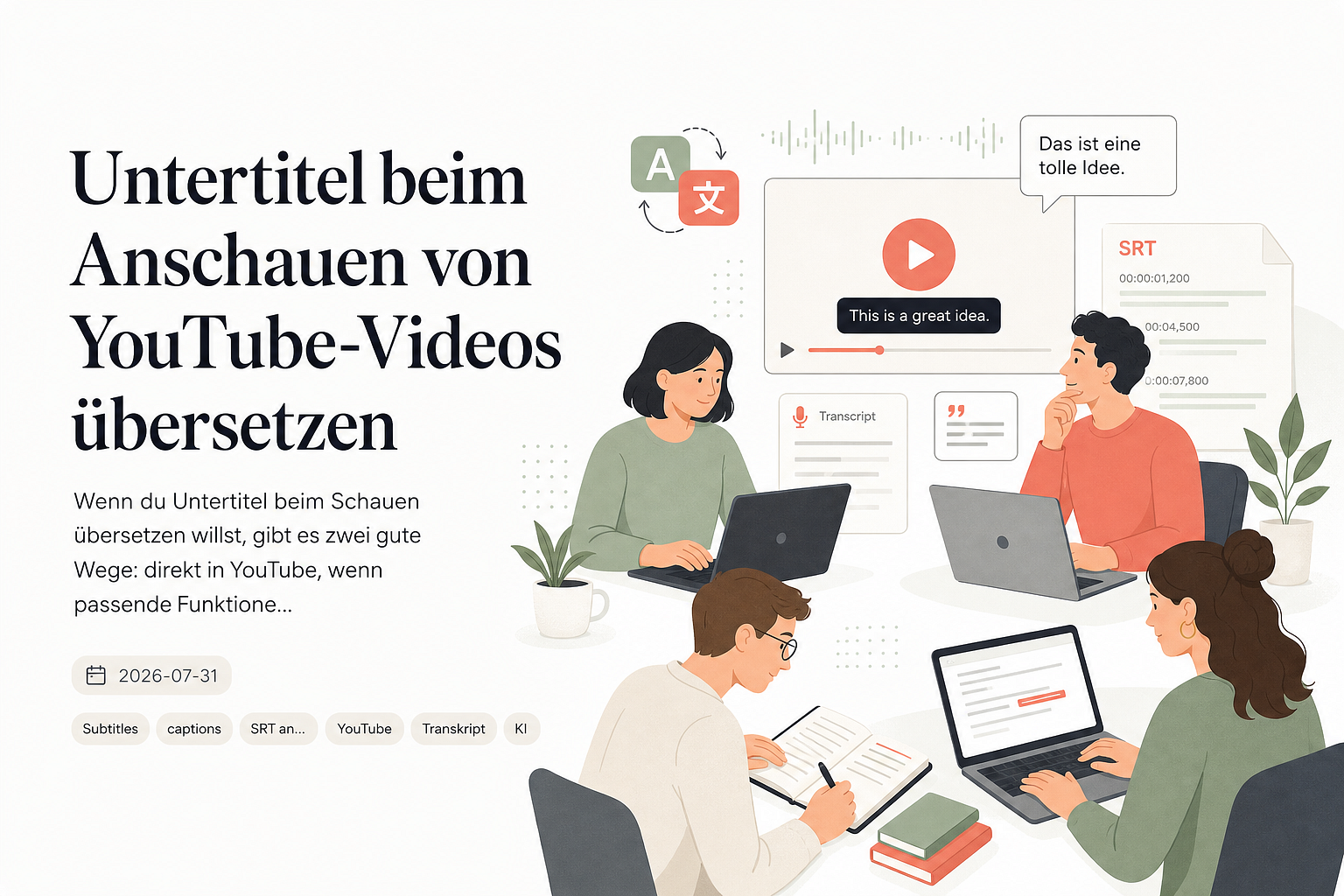 Untertitel beim Anschauen von YouTube-Videos übersetzen