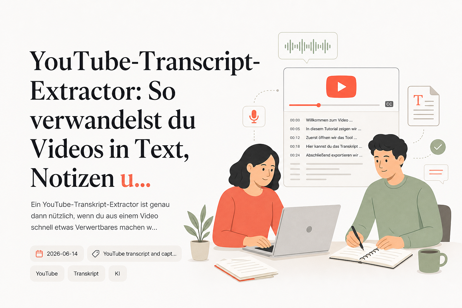 YouTube-Transcript-Extractor: So verwandelst du Videos in Text, Notizen und Zusammenfassungen