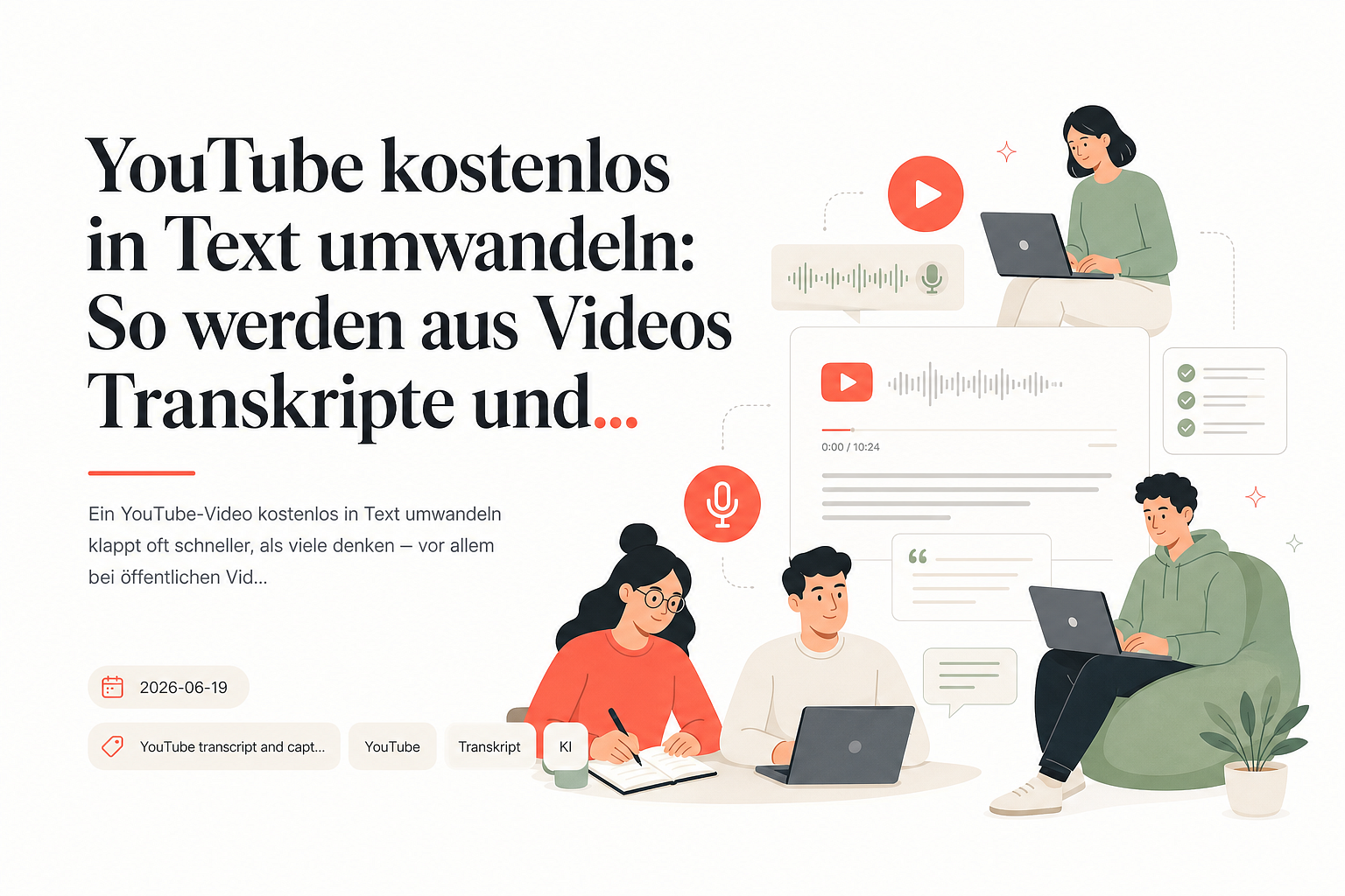 YouTube kostenlos in Text umwandeln: So werden aus Videos Transkripte und Notizen