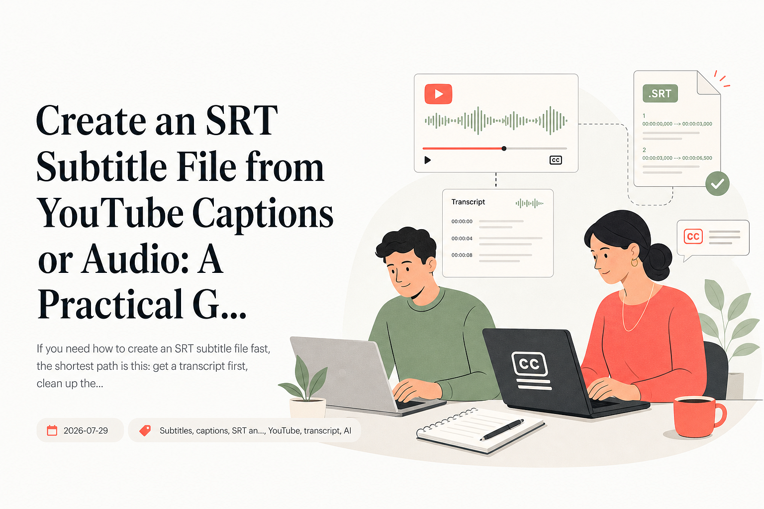 Create an SRT Subtitle File from YouTube Captions or Audio: A Practical Guide