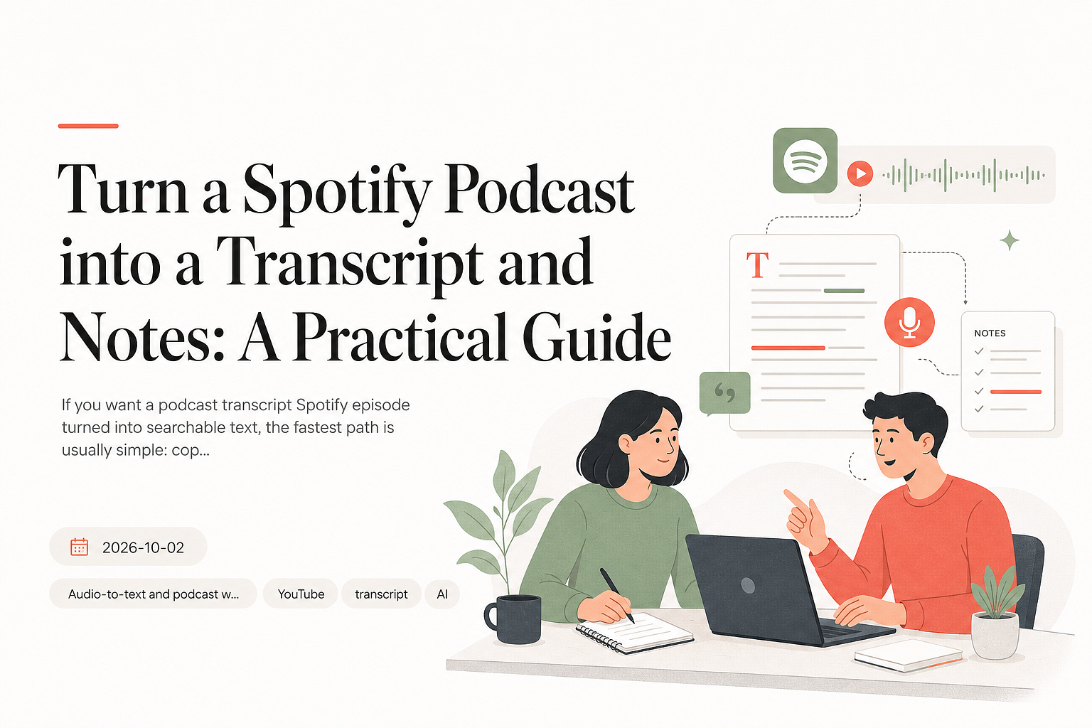 Turn a Spotify Podcast into a Transcript and Notes: A Practical Guide