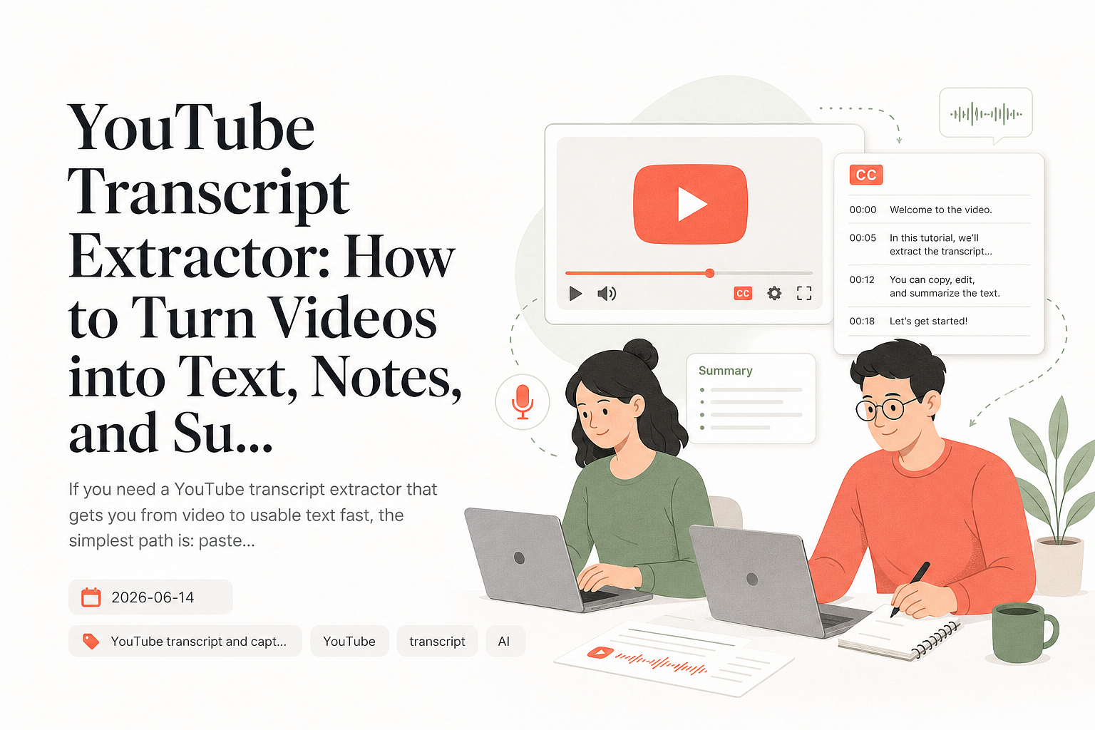 YouTube Transcript Extractor: How to Turn Videos into Text, Notes, and Summaries