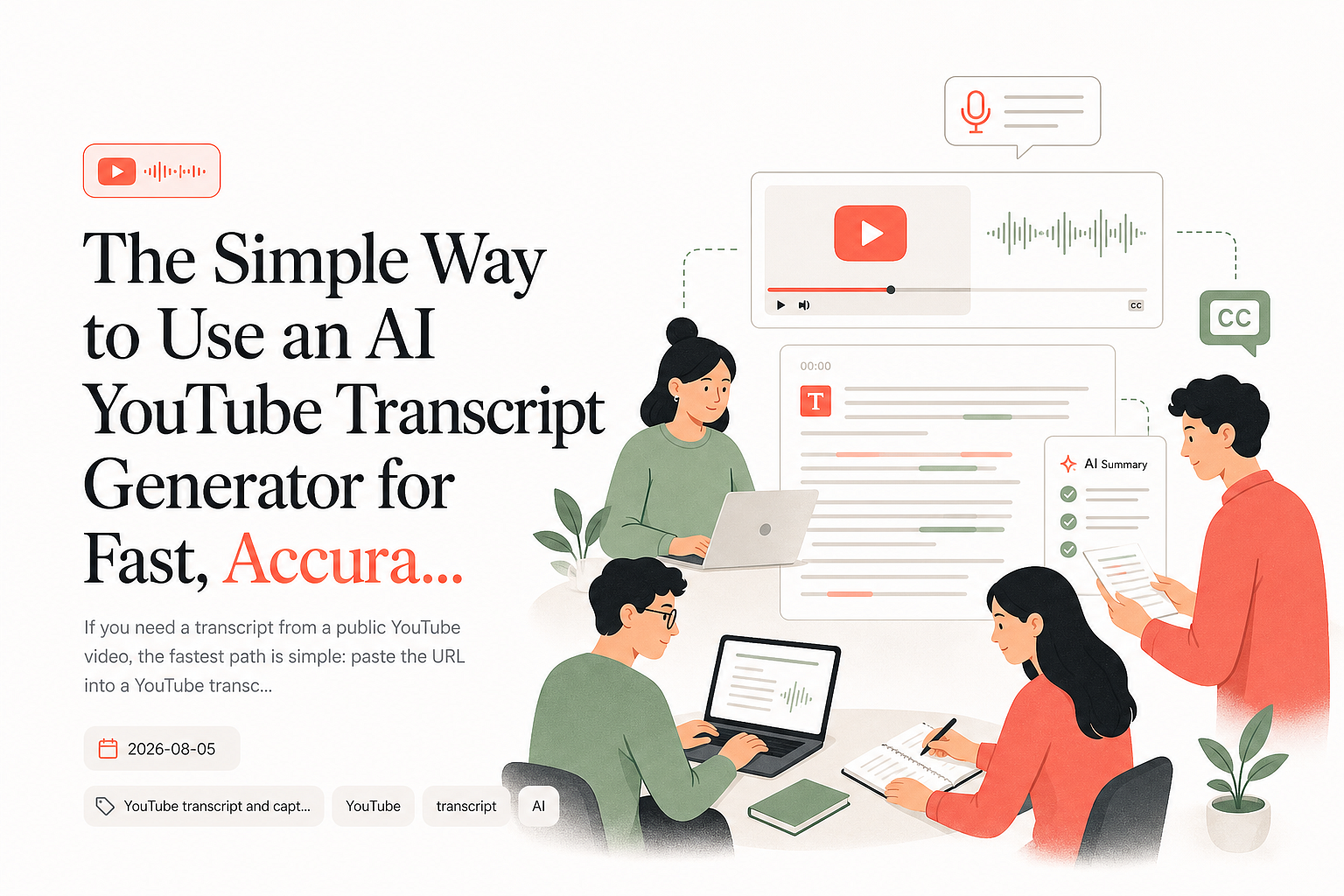 The Simple Way to Use an AI YouTube Transcript Generator for Fast, Accurate Video Transcripts